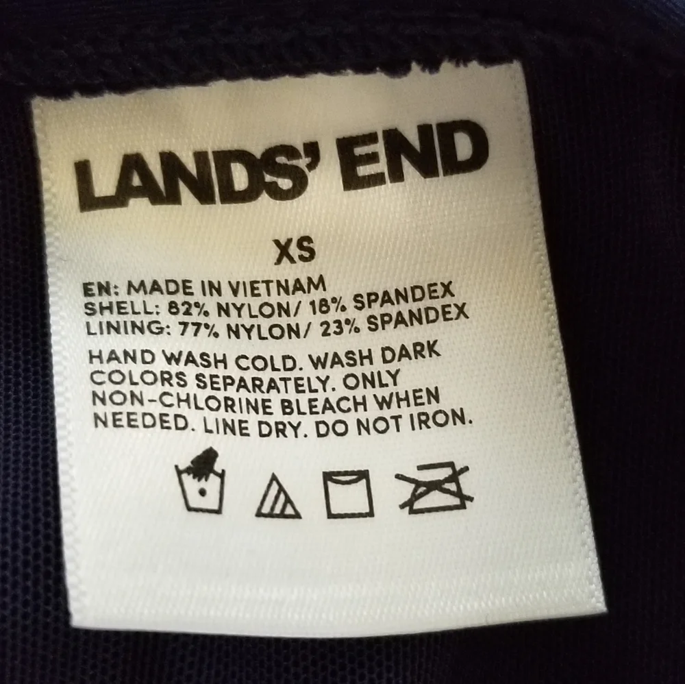 NWT Lands' End Navy High Rise  Bikini Bottom Size XS